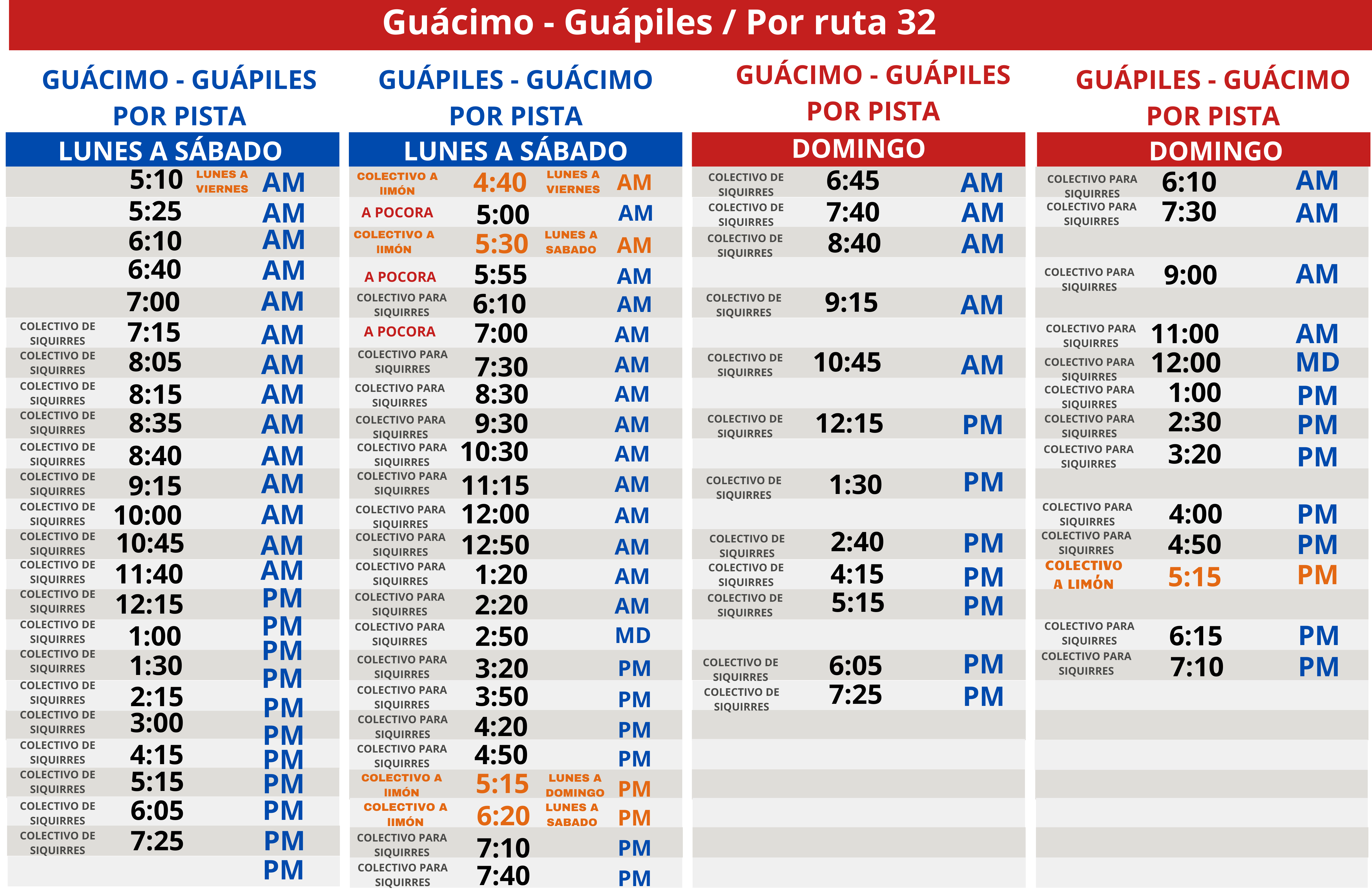 Horarios