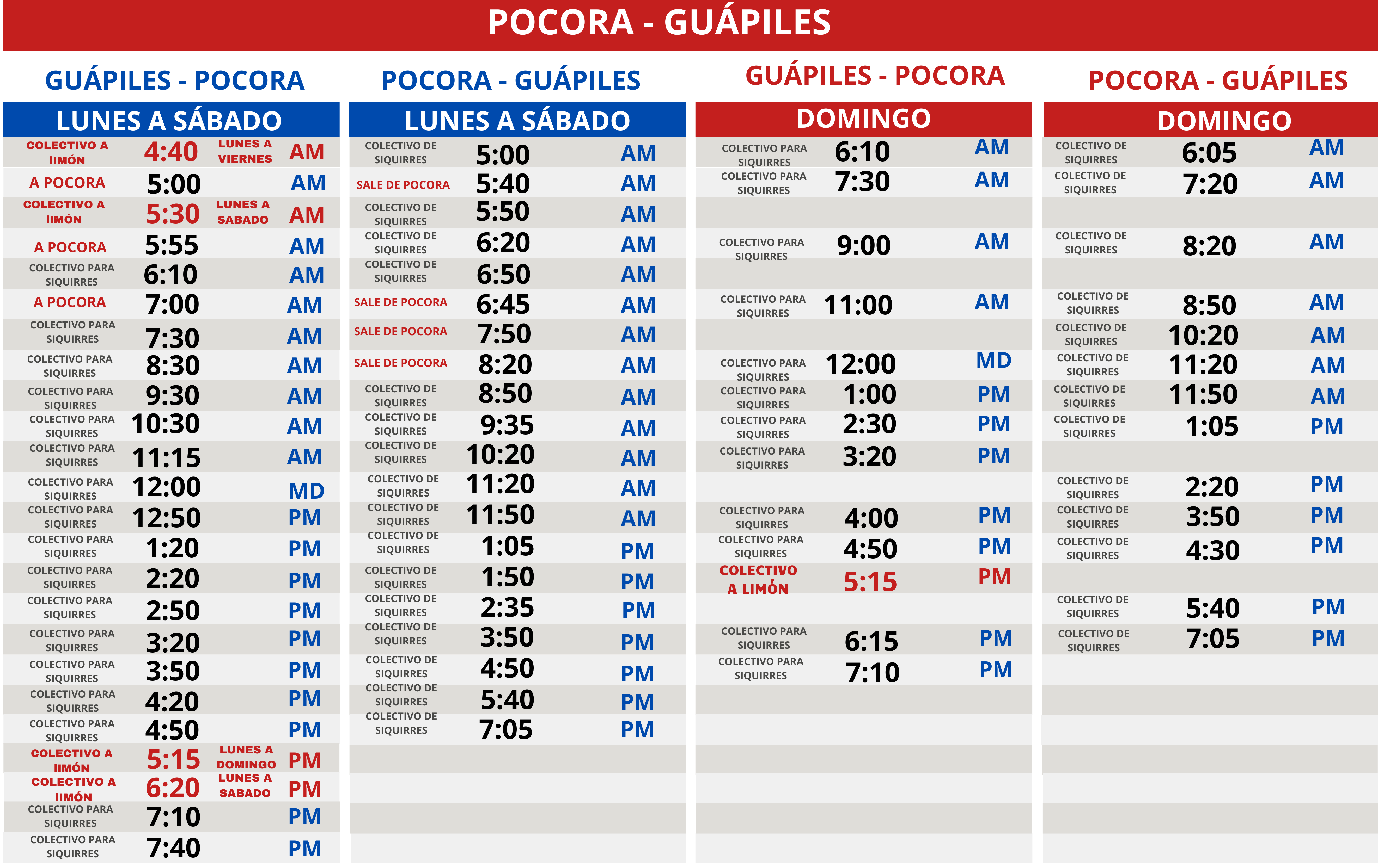 Horarios